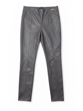 Marc New York Andrew Marc Faux Leather Pants Gray Slim Fit Size S EUC